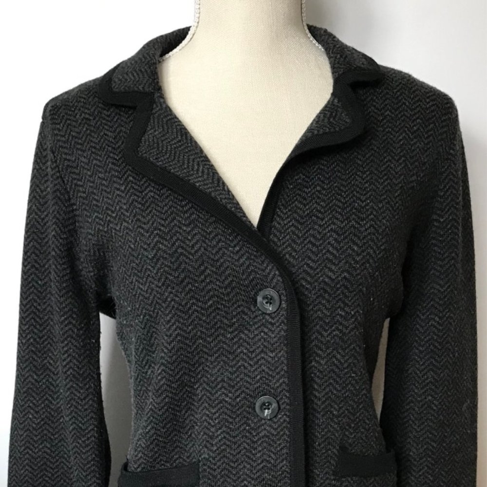 Jones & Co. Chevron Button Up Blazer